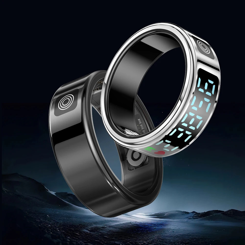 RS08 Smart Ring BT5.1 LED Display Screen Heart Rate Blood Oxygen Monitoring 5ATM Waterproof Multi Sport Modes for Android IOS 250103