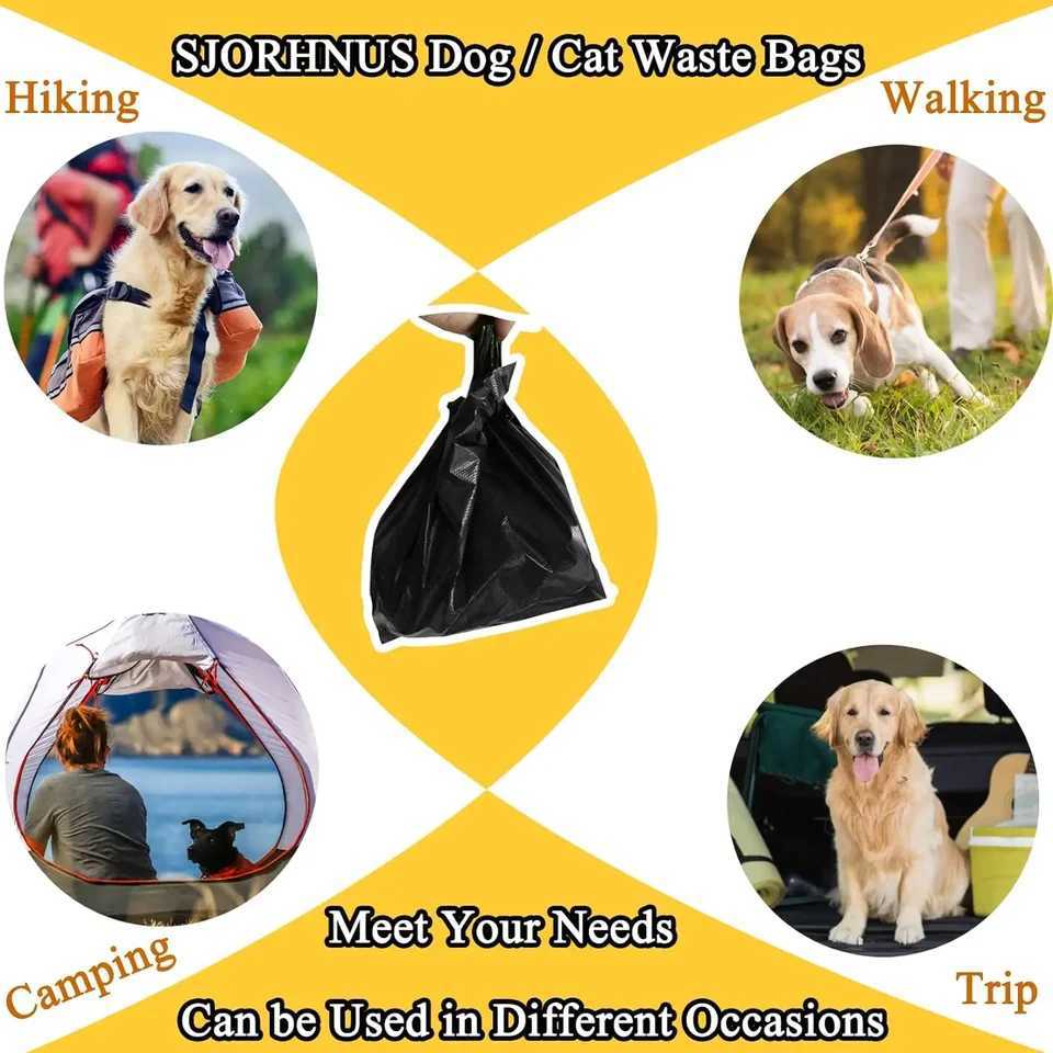 Dog Cat Poop Bags100Pcs Black Pet Small Waste Bags with Handle Small Plastic Garbage Bags for Pet Poop Desktop Litter CarXJ250104
