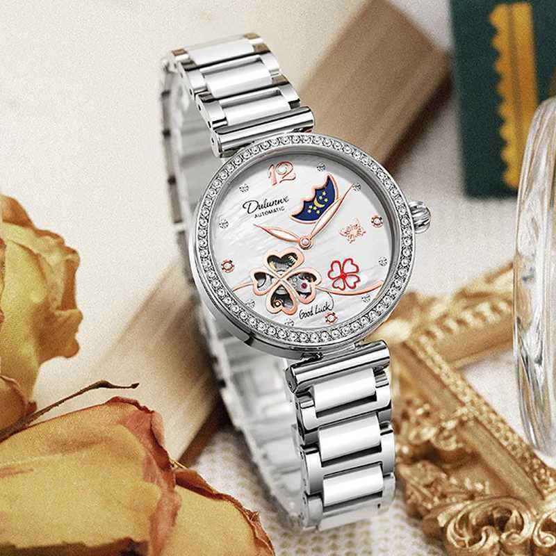 New Design Rotating Automatic Mechanical Womens Ceramic Watch Fashion Classic Watch Montessori Womens Watch W250104