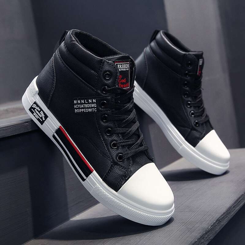 Men's Skateboarding High Top Sneakers Bre athable White Sports Students Street Walking Shoes Chauss ure Homme