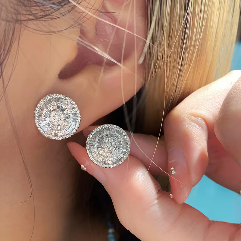 Classic Vintage Fashion Jewelry Stud Earrings Dia Lab Grown CVS Solid Gold