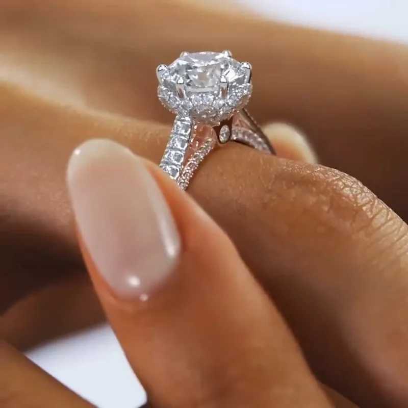 Vintage Lab Diamond Finger Ring 925 Sterling Silver Party Wedding Band Rings for Women Men Engagement Jewelry Birtay GiftXJ250104