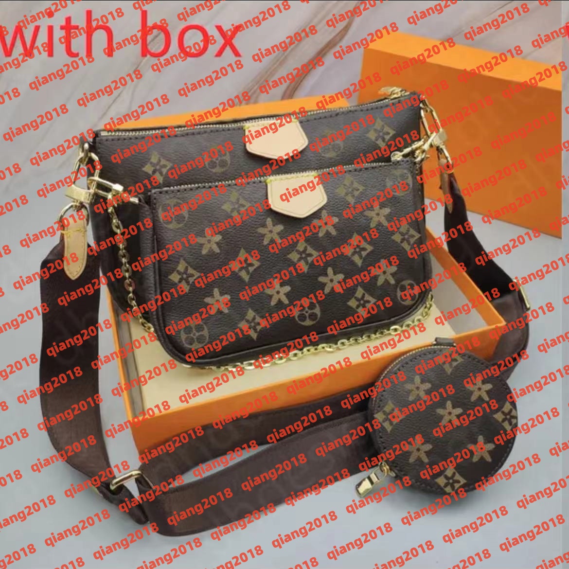 Women Bags Handbag Original Box Date code Purse clutch shoulder messenger cross body serial number three in one flower Purse bag