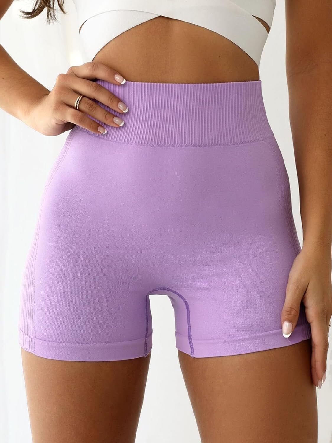 3 Piece Workout Shorts For Women Seamless Scrunch Butt Lifting High Waisted Yoga Gym Booty Running Short Pants