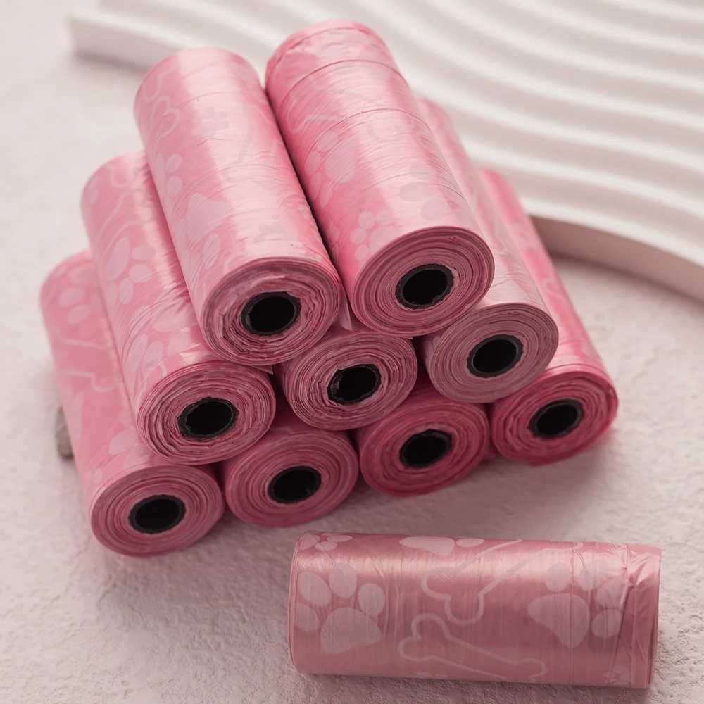 10 Rolls/Pack Printing Dog Poop Bags Leak-Proof Disposable Outdoor Clean Waste Bags for Puppy Pet Cleaning Supplies Dog ProductsXJ250104