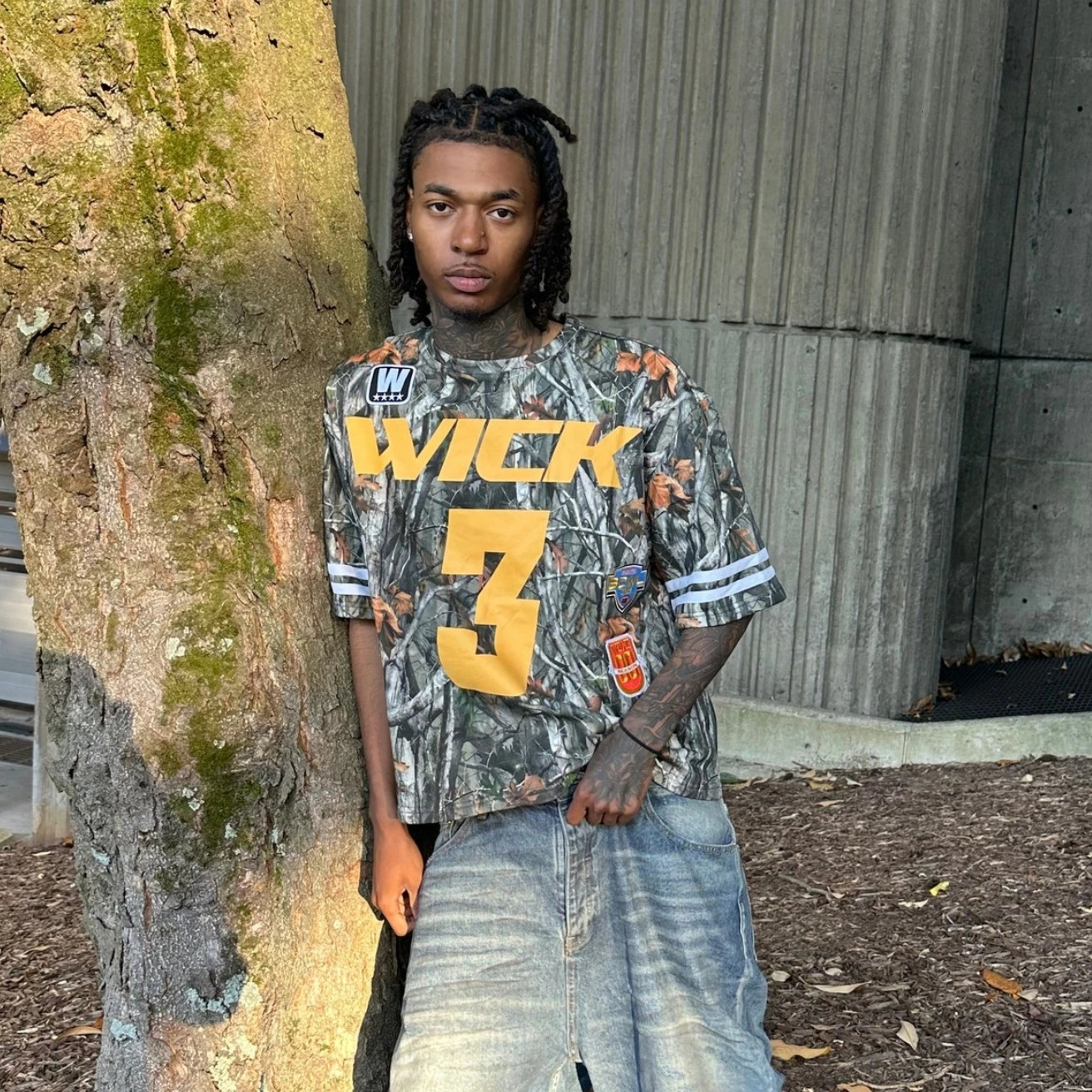 Y2K Wick Camouflage Harajuku Hip Hop Letter Print Oversized Goth Sports T Shirt Mens Womens Tops Clothing 250103