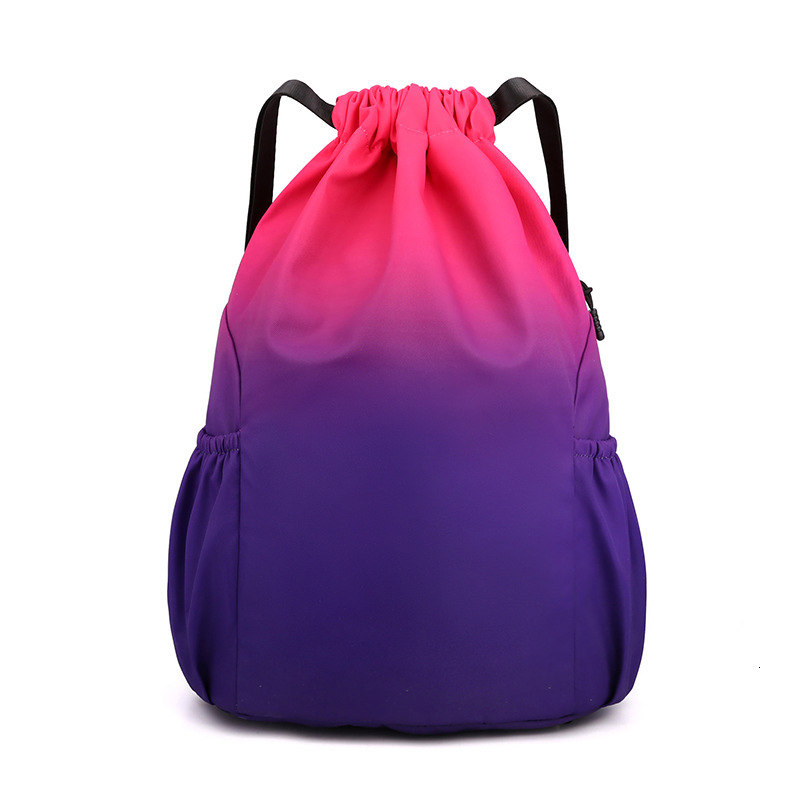 Leisure Large Capacity Backpack, Drawstring Pocket, Training Outdoor Travel Bag, Printed Text