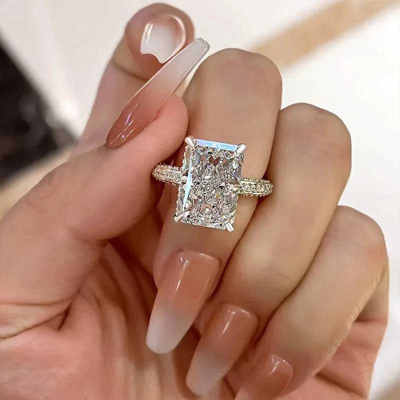 925 Sterling Silver CZ Rings for Women Luxury Engagement Wedding Bridal Accories Temperament La JewelryXJ250104