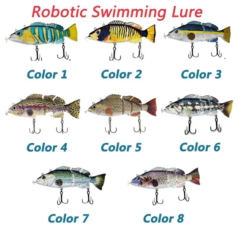 13CM Fishing Bait Electric Auto Swimming Luress 4-Segment Wobblers For Outdoor Sport Swimbait Fishing Lure USB Rechargeable 241231