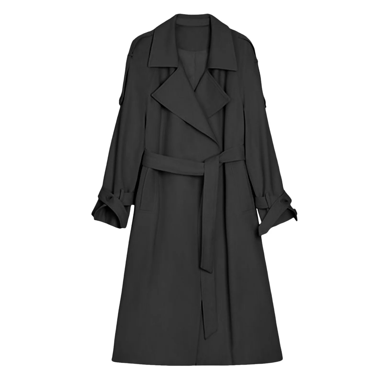 2024 Spring And Autumn WomenS Windbreaker Coats Mid Length White Lady Outwear Fashion Versatile Female Trench Coat 250102