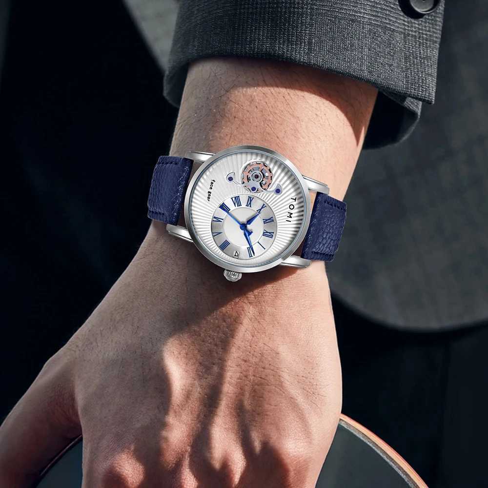 TOMI Classic Minimalt Mens Gift Set Luxury Business Mens Leisure Quartz Round Large Dial Quartz Gift W250104