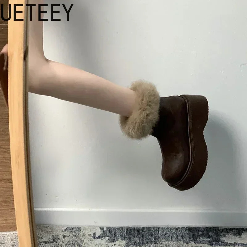 Platform Women Modern Snow Boots Fashion Short Plush Short Booties Autumn Winter Womens Warm Shoes 250103