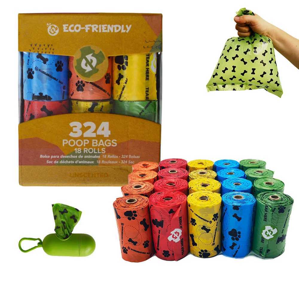 4/8/18 Rolls EPI Biodegradable Pet Garbage Fecal Collect Bag Pet Pooper Bags Pet 18Pcs /Roll Dog Kitten Poop Garbage Bag Pet bagXJ250104