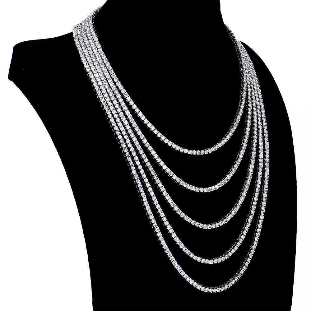 925 silver moissanite tennis chain 3mm shining moissanite fashion necklace