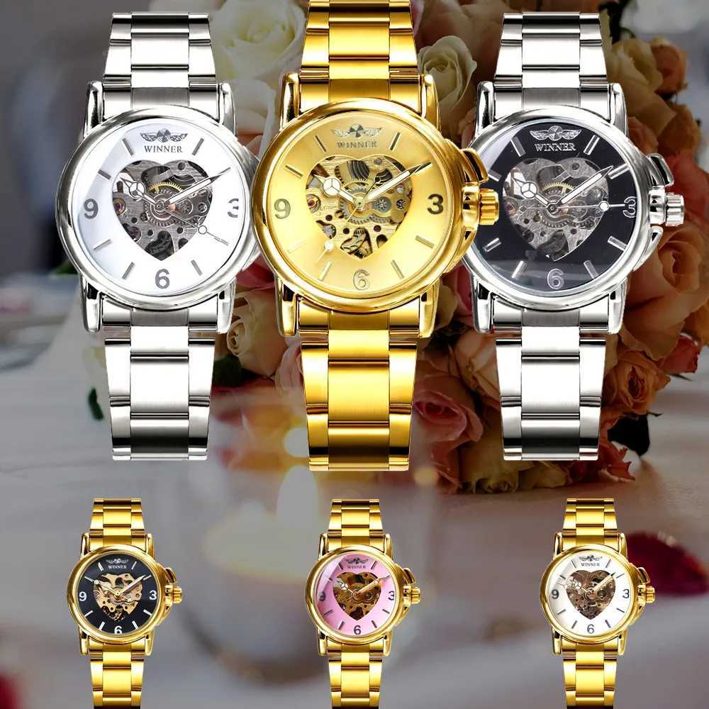 Fashion Award Winners Brand Women 2021 Automatic Mechanical Gold Core Skeleton Dial Stainless Steel Strip Elegant La W250104
