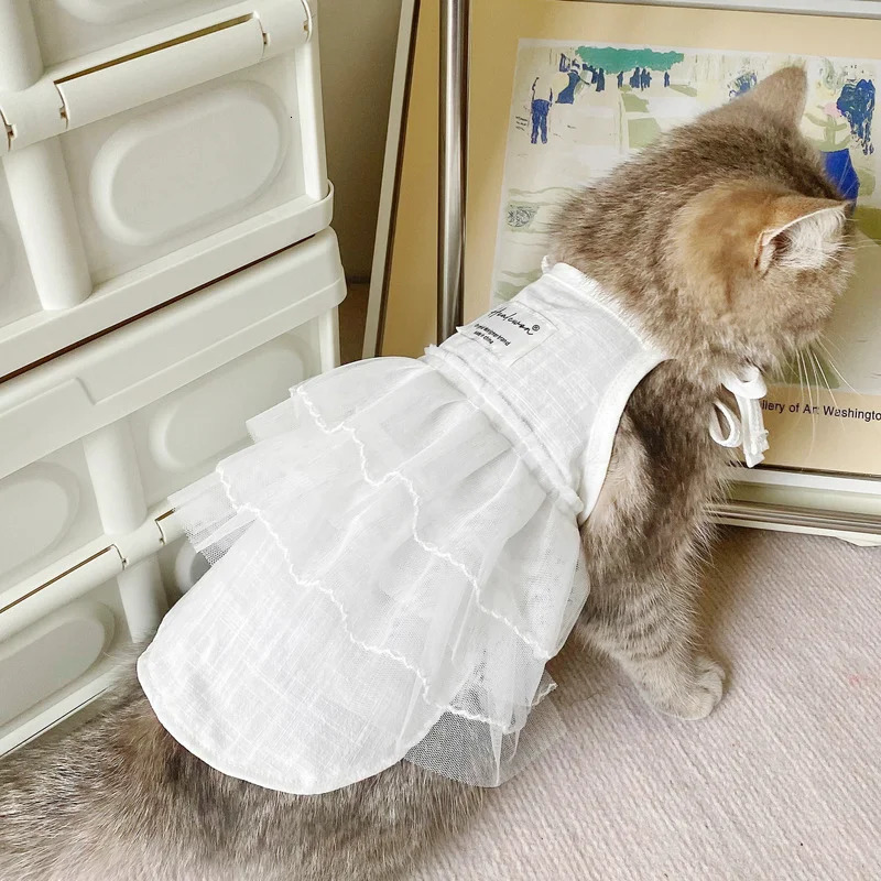 Original Pet Cat Suspender Skirt Dog Cute Princess Mesh Skirt Camisole Clothes Summer 250103