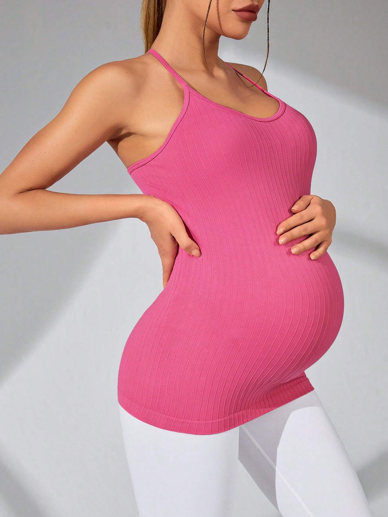 Tank For Women Ruched Sleeveless Basic Tops Maternity Shirt Vest Pregnancy Tee