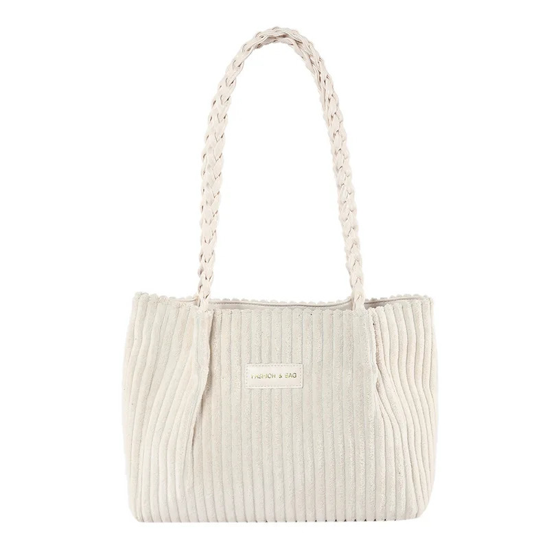 Women Corduroy Tote Bag For Leisure And Artistic High-capacity Casual Shopping Bag For School Work Shopping 250102