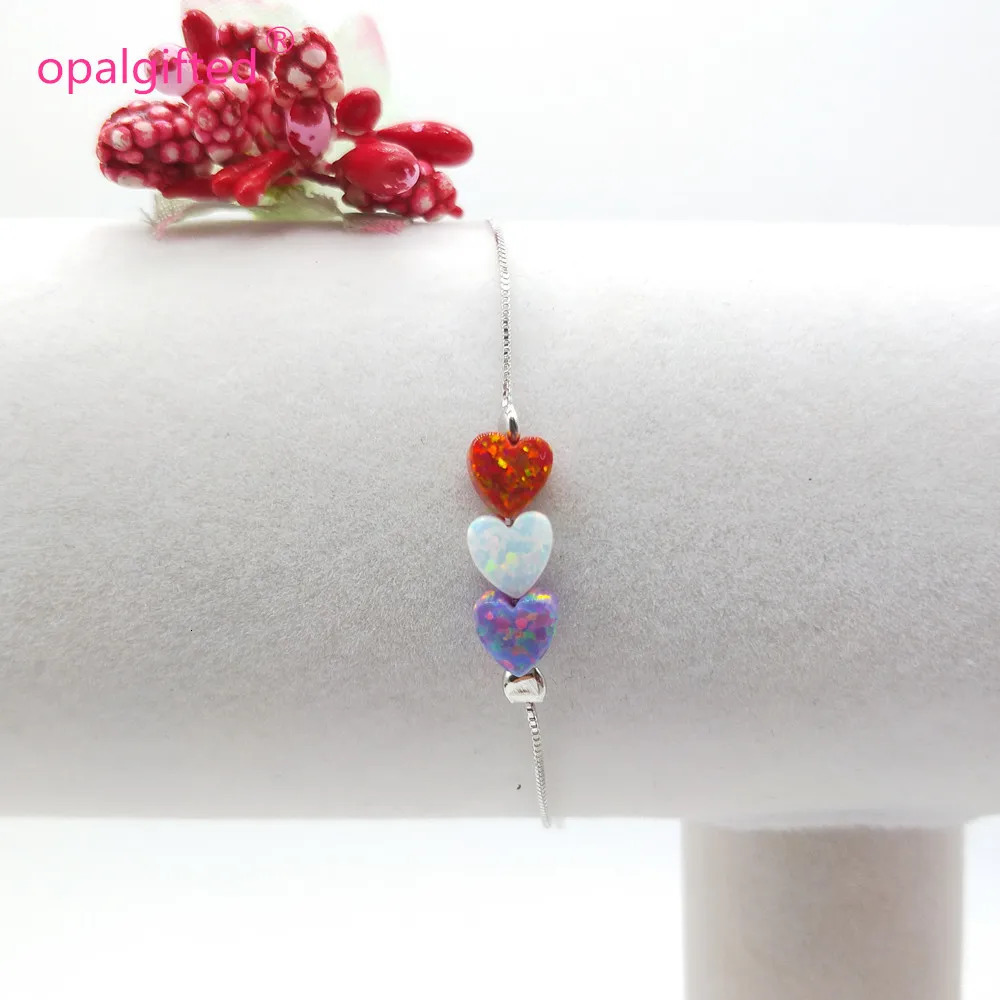1 piece/batch Free delivery of beautiful 6mm protein stone heart silver 925 bracelet for womens heart opal jewelry used for girls gift sales 250102