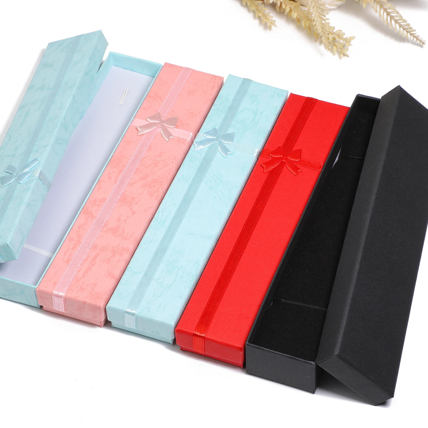 12PCS Elegant Bowknot Jewelry Box Earring Necklace Storage Paper Organizer Bronzing Display Gift 241225