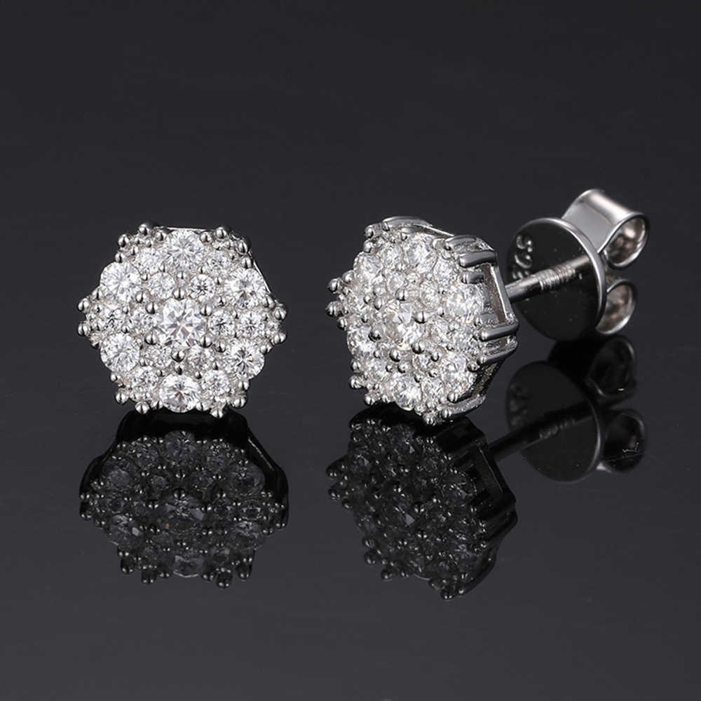New Arrive S925 Silver Moissanite Earrings For Women Iced Out Ear Studs Pass Tester Hip Hop Jewelry Fashion Moissanite Earrings