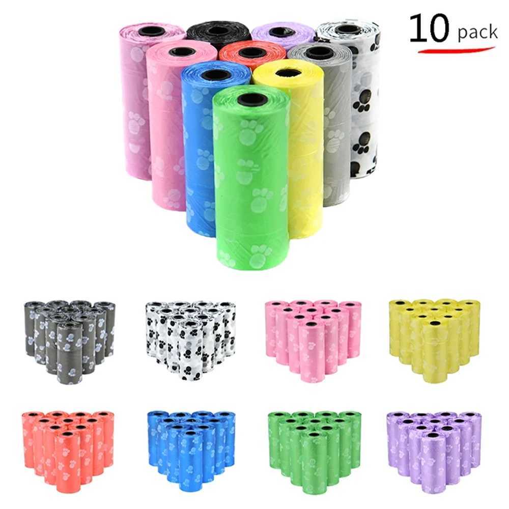10 Rolls Pet Dog Poop Bags biodegradable Bag Garbage Bag Puppy Cat Pooper Scooper Bag (15 Bag/ Roll) Outdoor Clean Pets SuppliesXJ250104