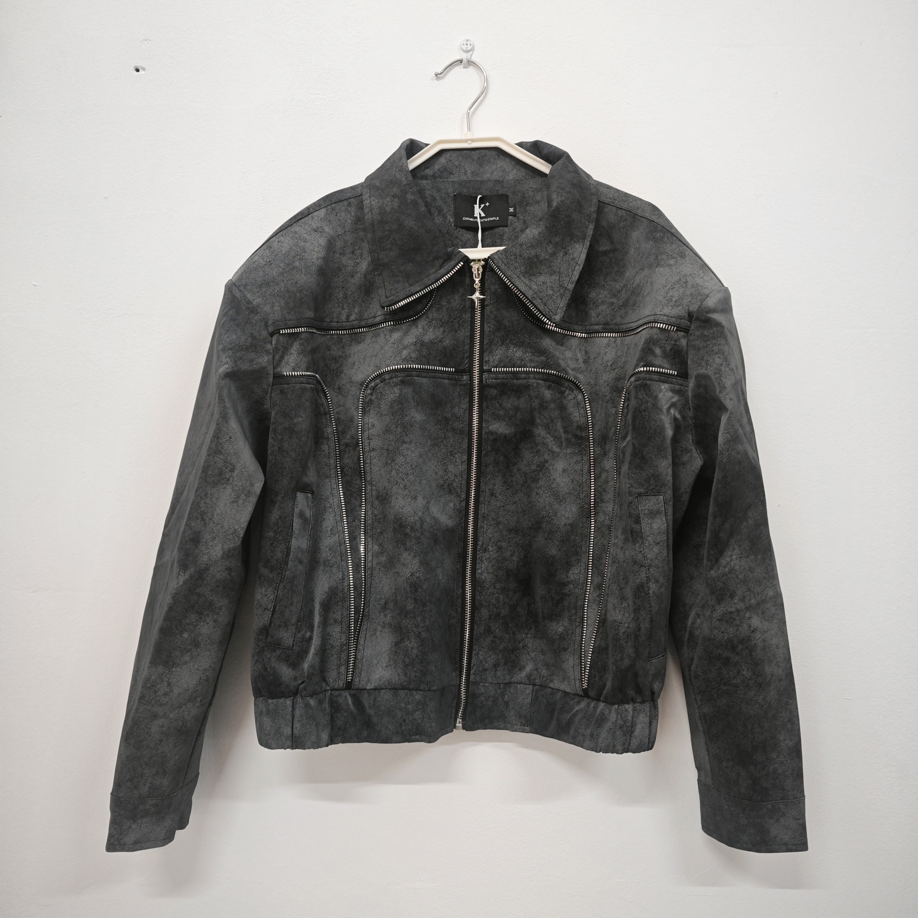 PFNW Chamois Men's Zipper Spliced Jackets Korean Fashion Male Casual Niche Design Coats 203 Autumn Retro Trendy New Tops 28W1692