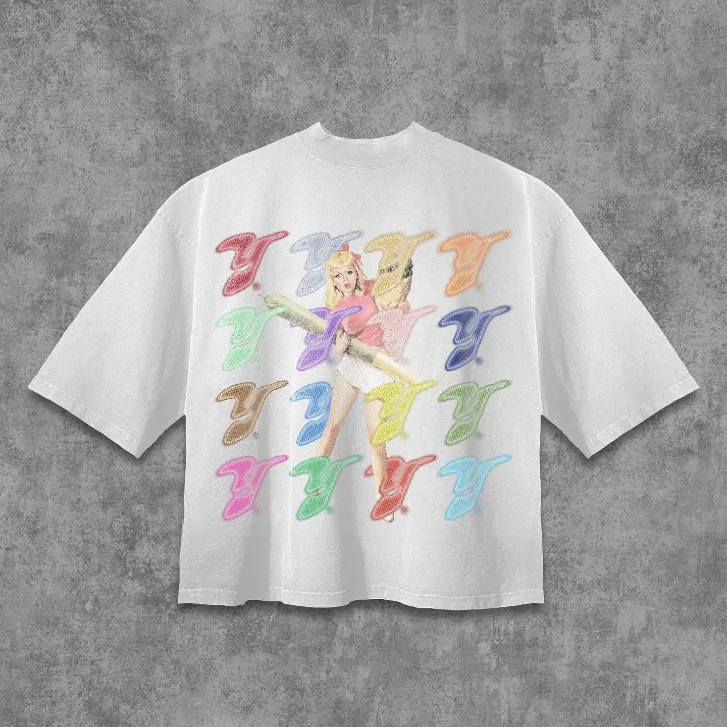Y2k Hip Hop Punk Graffiti Printed Pattern T Shirt Men and Women Retro Harajuku Street Goth Loose Short Sleeved Couple Tops 250103