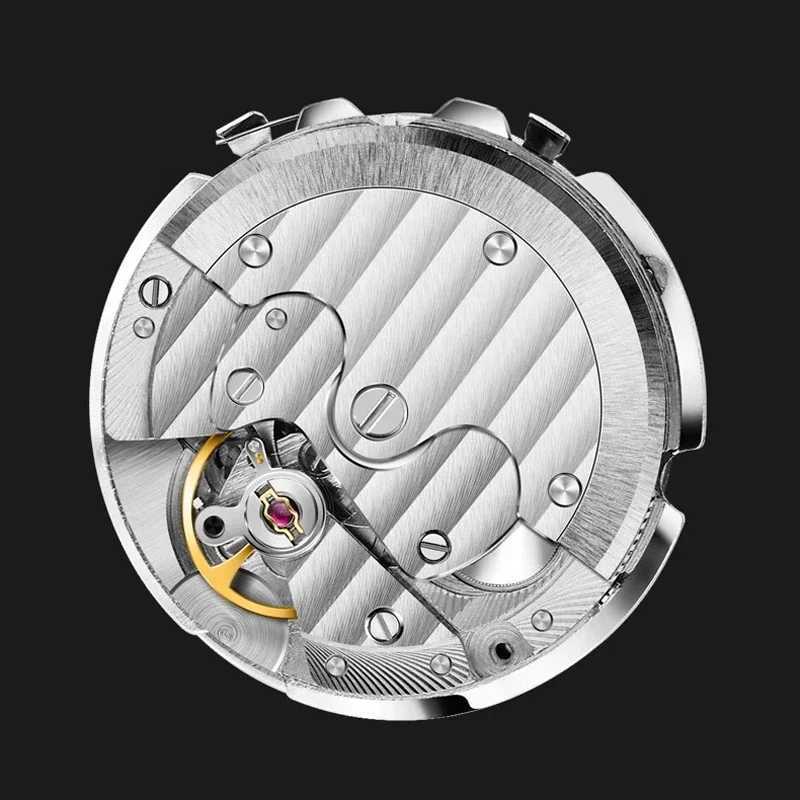 Borman Luxury Mens Automatic Mechanical Rose Gold Case Sub Dial Sport Mens Genuine Leather High Quality Gentleman Watch W250104