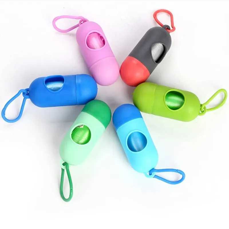 Dog Poop Bag Dispenser Pet Poop Pickup Bags Holder with 1 Roll 15Pcs Dog Waste BagsXJ250104
