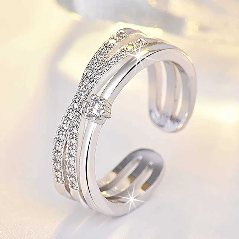 New 925 Sterling Silver Ring AAA Zircon adjustable Size Engagement Rings For Women Wedding Ring Party Fashion N Jewelry GiftXJ250104