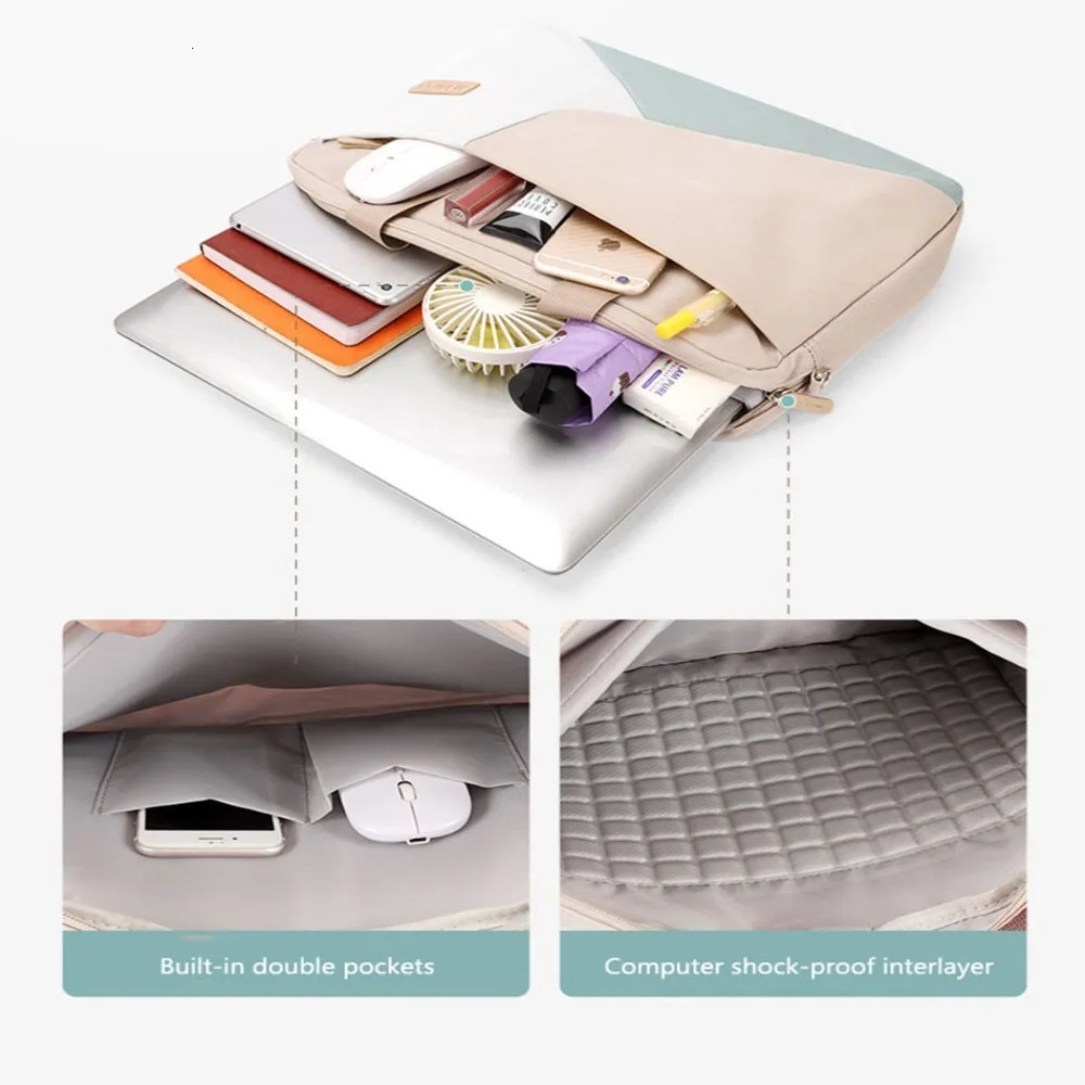 Laptop Sleeve Bag 15.6 inch Durable Briefcase Handle Bag Notebook Computer Protective Case For Laptop 250102