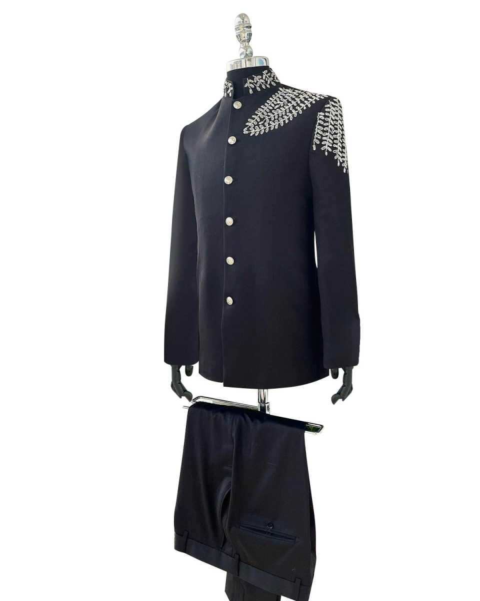 Customize Slim Fit Groom Tuxedos Designer New Fashion Two-Pieces Mens Suit Appliques Customized Business Casual Pockets Bridegroom Tailor Made Coat Pa