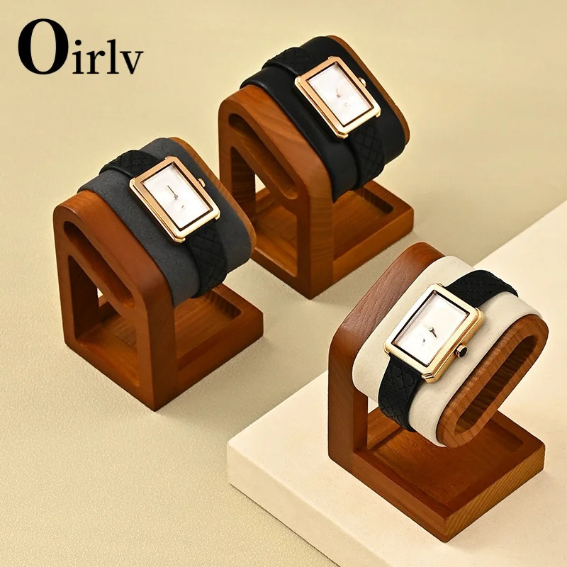 Oirlv Retro Wood Watch Bracelet Bangle Display Holder Stand Rack Retail Shop Showcase Brazaletes Jewelry Wholesale 241225
