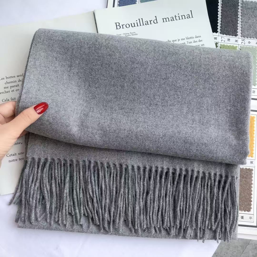 T063 scarf Korean version autumn and winter knitted student new style pure color warm dual-purpose versatile shawl thickened couple neck scarf