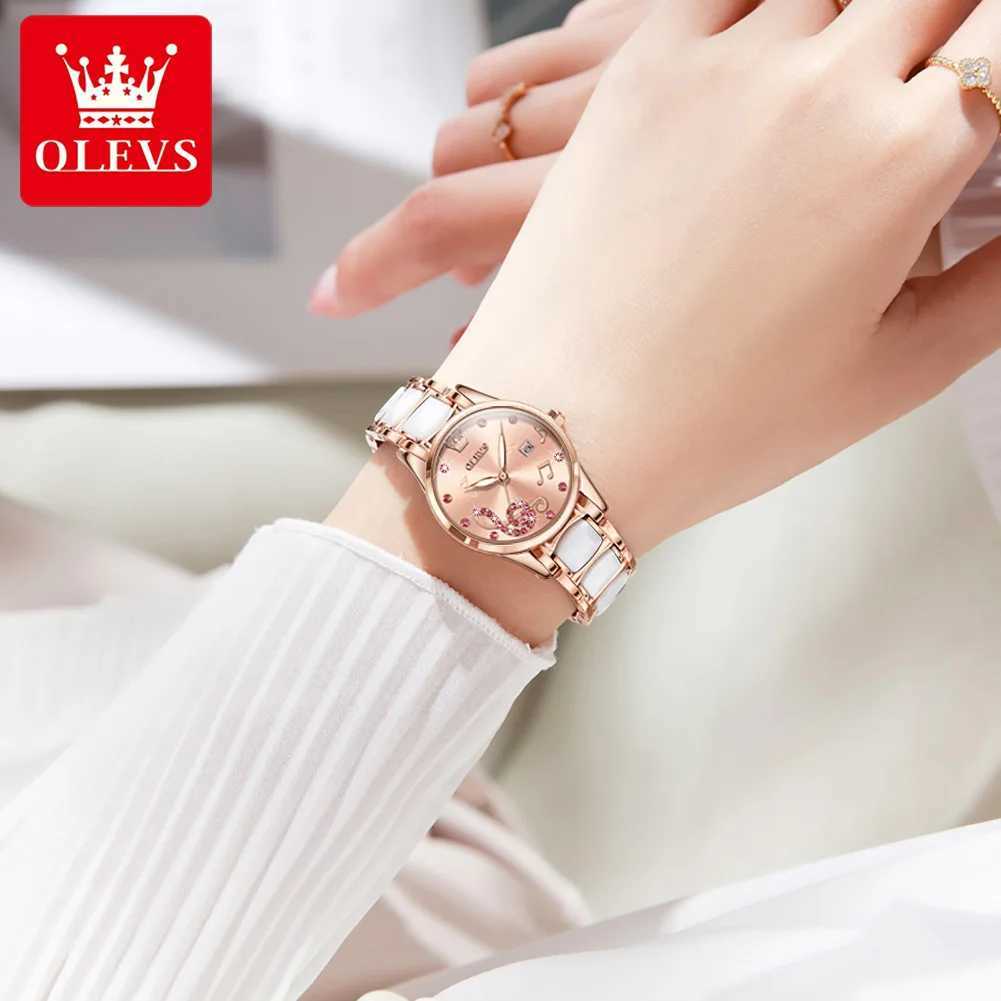 OLEVS 3605 Womens Top Fashion Mechanical Watch Zircon Gauge Womens Waterproof Timing Date W250104