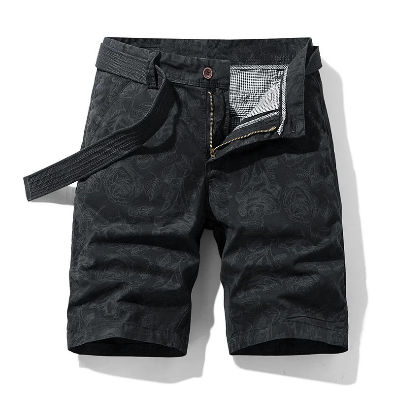 Spring Mens Cotton Printed Mens Shorts Summer Casual Breeze Bermuda Fashion Jeans Beach Shorts Mens Shorts 241230