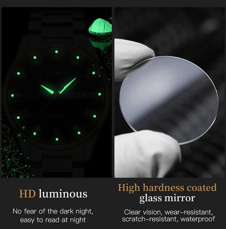 OLEVS Couple is a top brand luxury and fashionable original quartz stainless steel waterproof luminous couple W250104