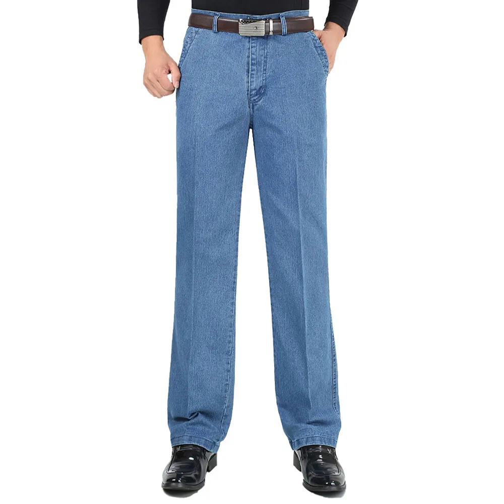 Arrival Stretch Jeans for Men Spring Autumn Male Casual High Quality Cotton Regular Fit Denim Pants Dark Blue Baggy Trousers 241230