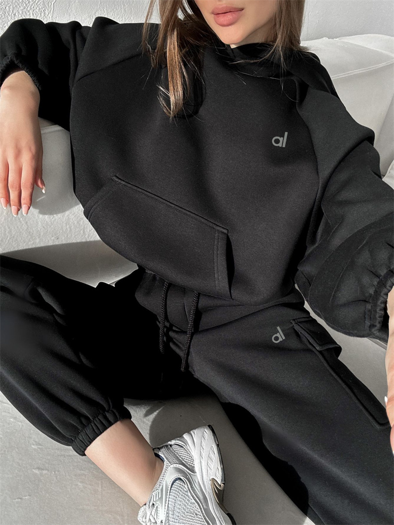 2025--10A Women Yoga Outfit Suits Hoodies Long Sleeve Tops Pants Trousers Sport Gym Running Long Pant Elastic High Waist Hooded Sportwear Sweatershirt