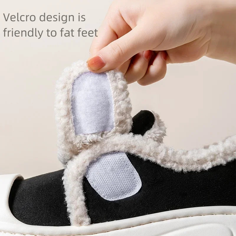 Women Anti-slip Winter Cotton Shoes Ladies Casual Thick Sole Warm Slippers Female Outdoor Fashion Thick Sole Flat Footwear 250103