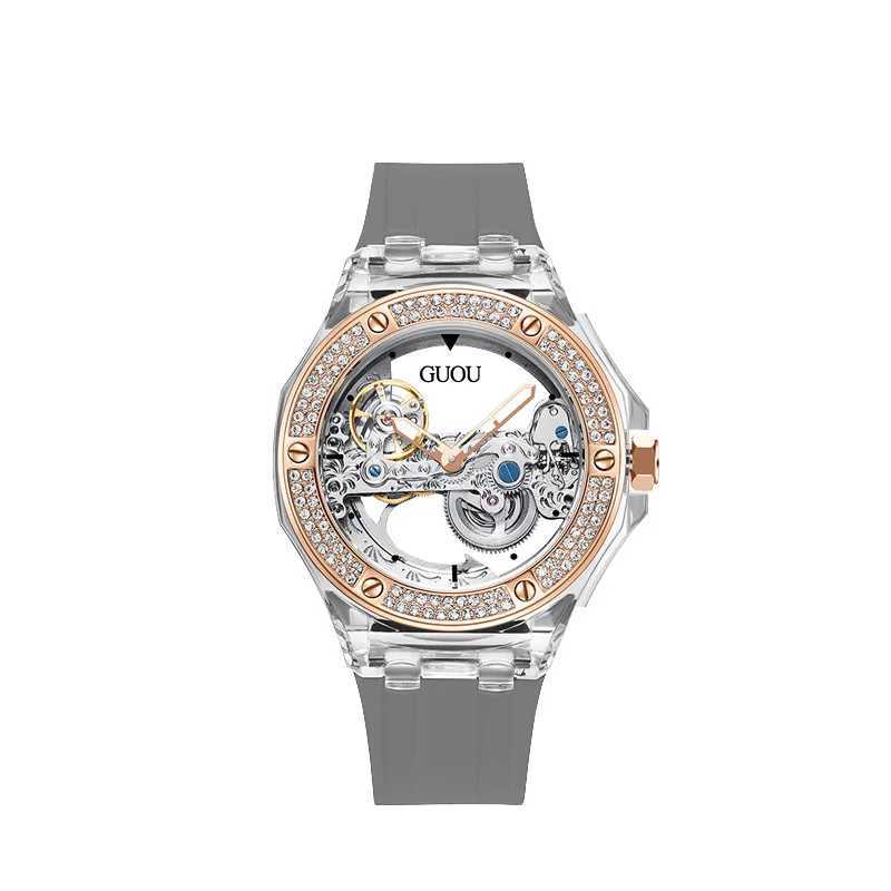 2023 Fashion Guou Top Brand Simple Female Waterproof Female Water Diamond Sile Te Trend Automatic Machinery W250104