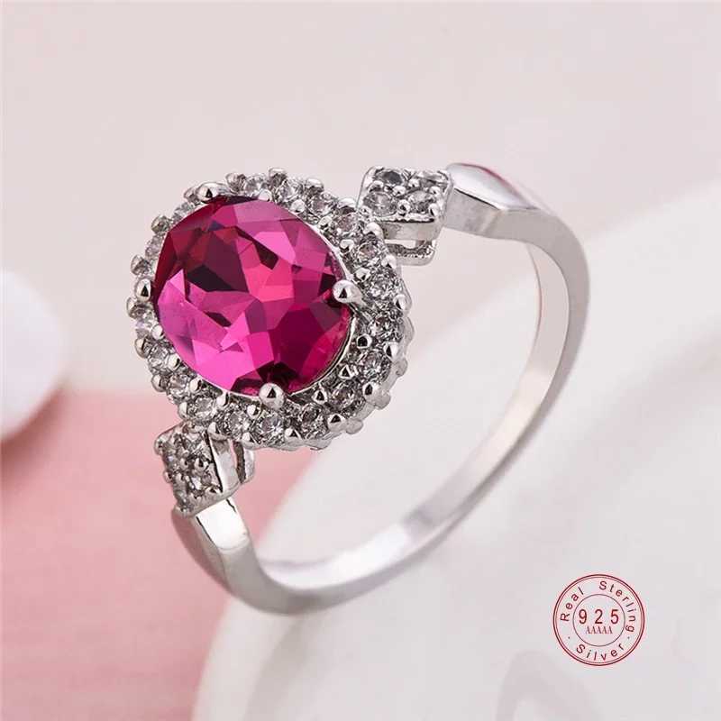 Genuine Jewelry 925 Sterling Silver Stackable Ring Round Black CZ Crystal Finger Ring for Women Wedding Party Bague BijouxXJ250514