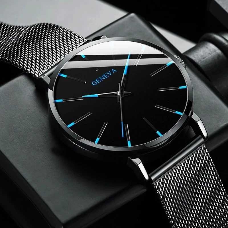 Minimalt Mens Fashion Ultra Thin ES Simple Mens Busin Stainless Steel Mesh Strap Quartz Wristband Relogio Masculino W250104