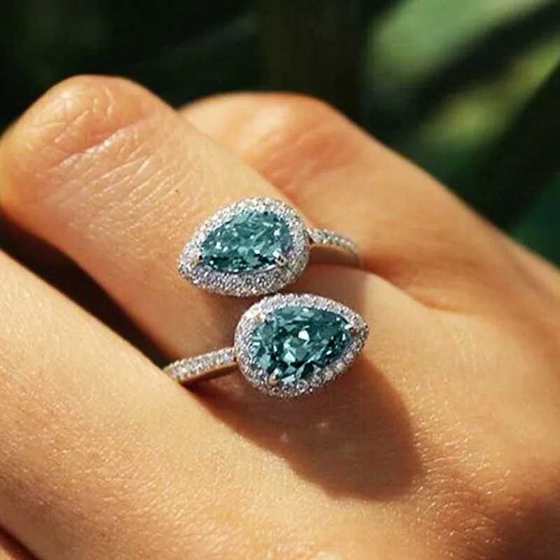 925 Sterling Silver Zirconia Adjustable Ring Women Engagement Accories Fashion Design Delicate Female Finger JewelryXJ250514