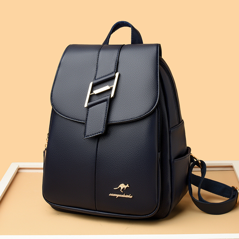Shoulder For Women 2024 New Trendy Korean Version Fashionable Versatile Women's Soft Leather Large Capacity Backpack Travel PU Bag