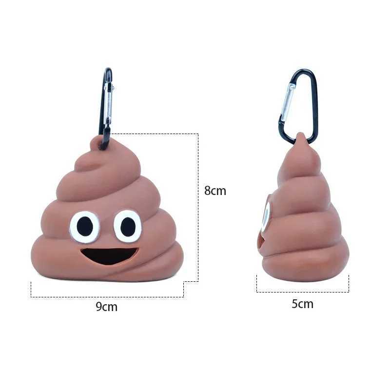 1pc Pet Poop Bag Shit-shaped Dog Cat Waste Bags Portable Dog Poop Dispenser Holder Pets Cleaning Products For Outdoor PetsXJ250104