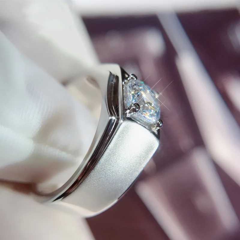 Solitaire male 2ct Lab Diamond Ring 925 Sterling Silver Engagement Wedding Band Rings for men Anniversary Party Jewelry GiftXJ250104