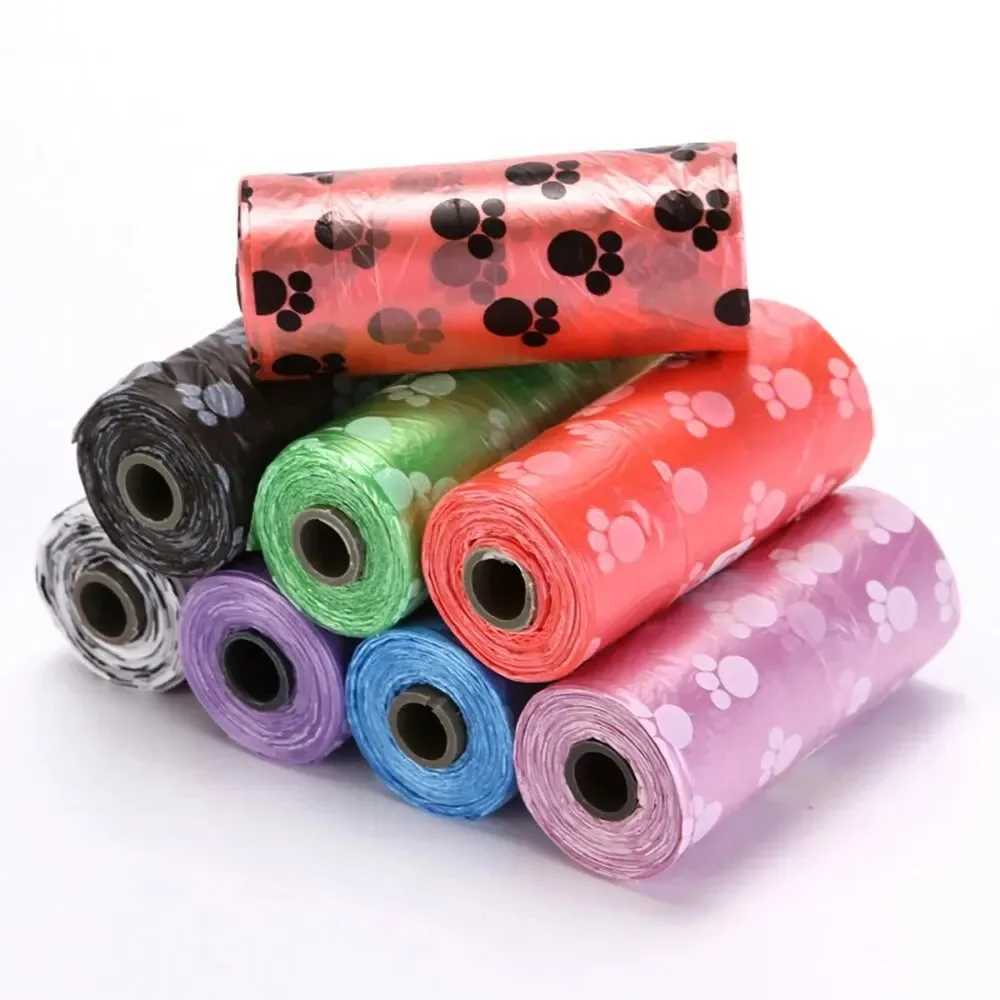 10pcs Degradable Pet Dog Waste Poop Bag With Printing Doggy Bag Degradable Pet Waste Clean Poop Bags Dog Up Clean Bag DispenserXJ250104