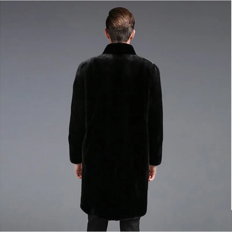 Autumn and winter mens fur coat mink European American long warm windbreaker Fur men jacket 241227